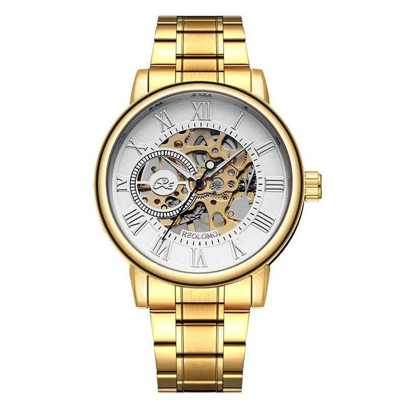 Watches, fully automatic mechanical watches, foreign trade watches for men, men's through-the-bottom hollow mechanical watches