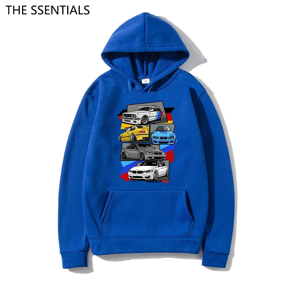 Classic E30 E46 E92 F80 M3 E36 Hoodies Fashion Men Graphic Initial D Hoodie Unisex Hip Hop Pullover Sweatshirt Car Graphic Hoody