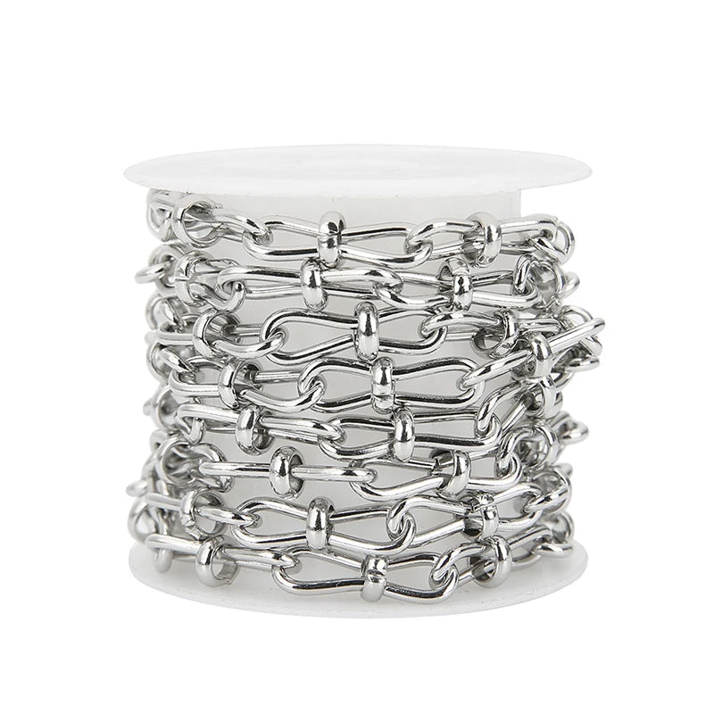 1 Meter Stainless Steel Oval Chunky Knot Chain Heavy Punk Necklaces Chains Handmade Bracelets DIY Jewelry Findings Making