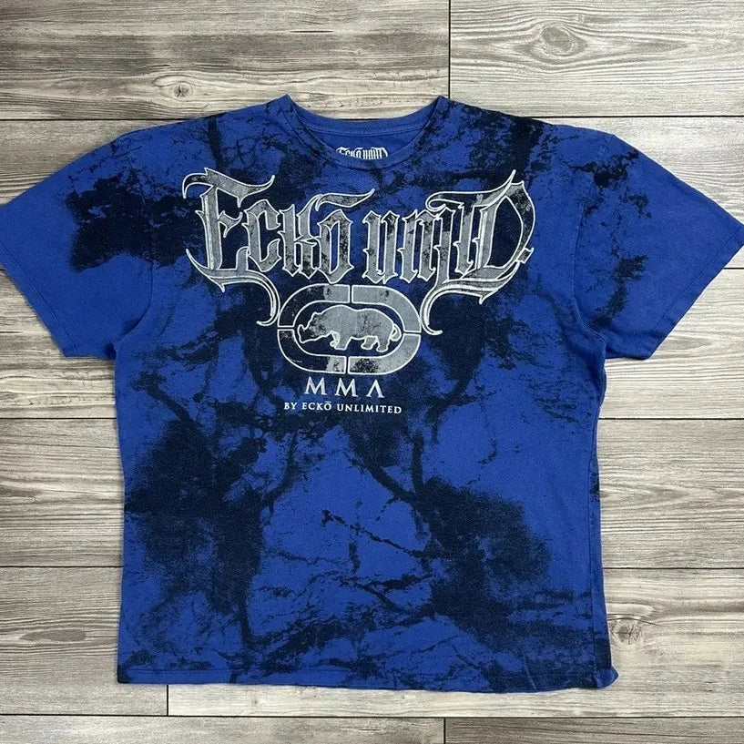 Rebel Y2K Vintage Tee Ecko Rhino Graphic Print Oversized Streetwear Shirt for Men & Women Unisex Cotton Couple Top with Attitude