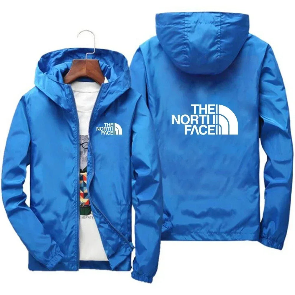 2026 New European and American Men's Fashion Jacket, Windproof and Waterproof Zipper Hooded Overcoat, Spring and Winter Outdoor