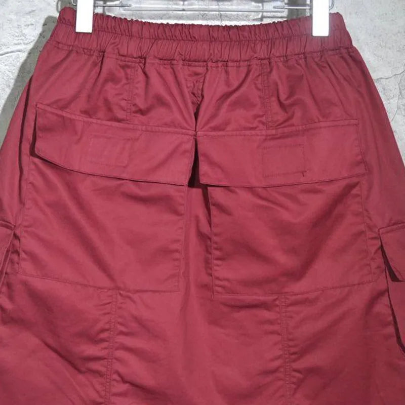 HKSH Summer New Men Safari Style Multi-pocket Baggy Drop Crotch Harem Pants Trend Casual Elastic Waist Drawstring Shorts HK17959