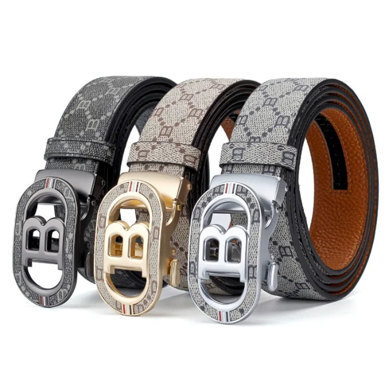 Men's Belt Fashionable Belt for Men Letter B Buckle Belt Male Boss Business Style Luxury Brand