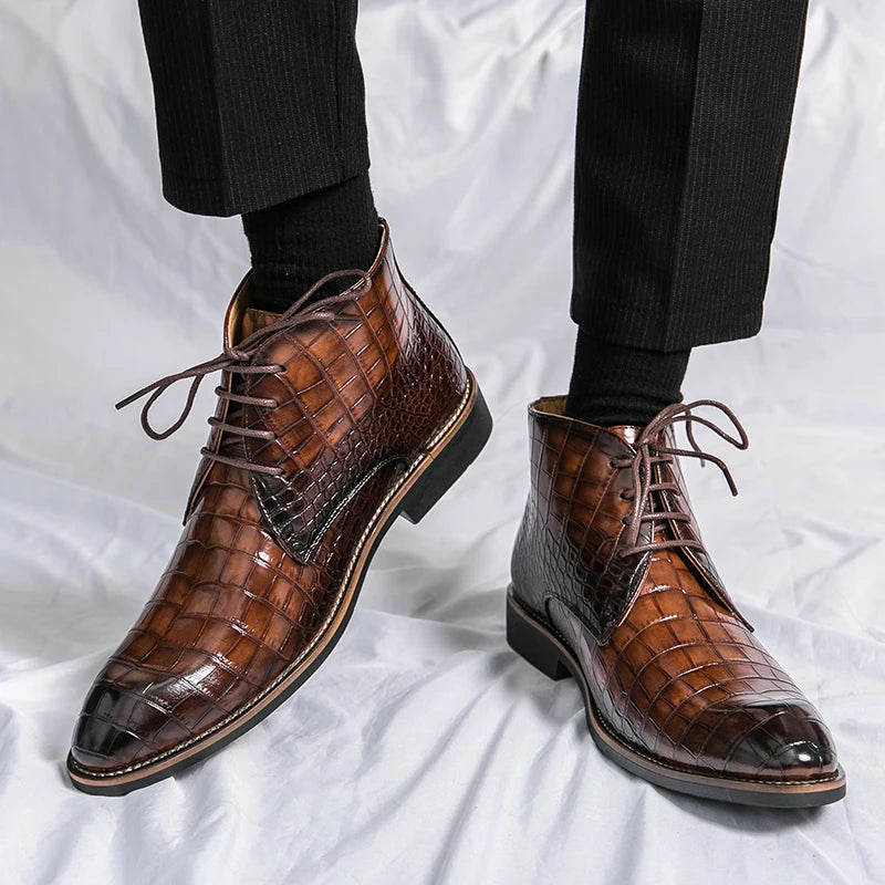 Mens Leather Designer Handmade Winter Spring Luxury Wedding Boots for Men Casual Chelsea Dress Business Formal Shoes Footwear