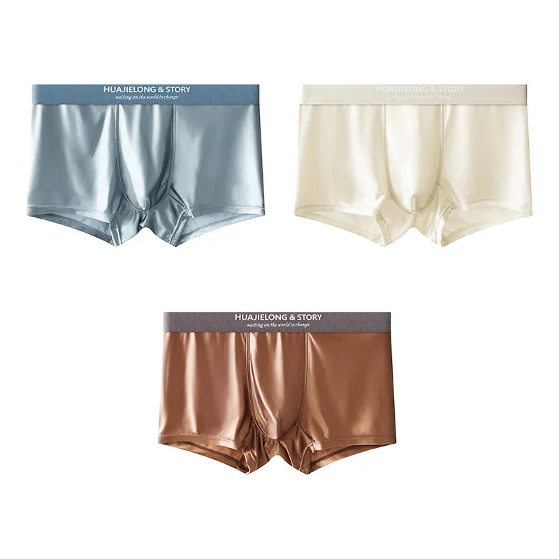 EXILIENS Soft Gloss 1pcs/3pcs Boxer Men Underwear Hot Underpant Mens Boxers Masculinas BoxerShorts Man Panties Size L-3XL A6505
