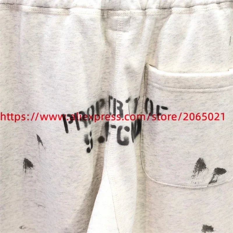 Sanskrit Printing Apricot Saint Sweatpants Men Women Jogger Drawstring Pants