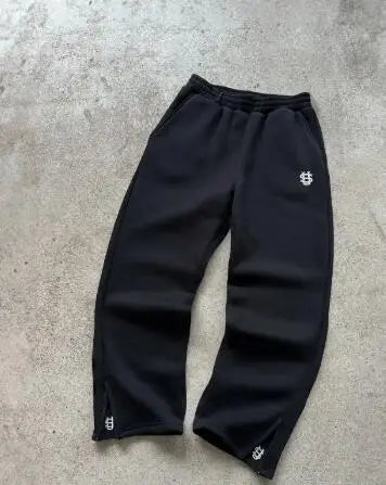 American street straight trousers high street washed distressed straight trousers for couples fashionable casual sports trousers