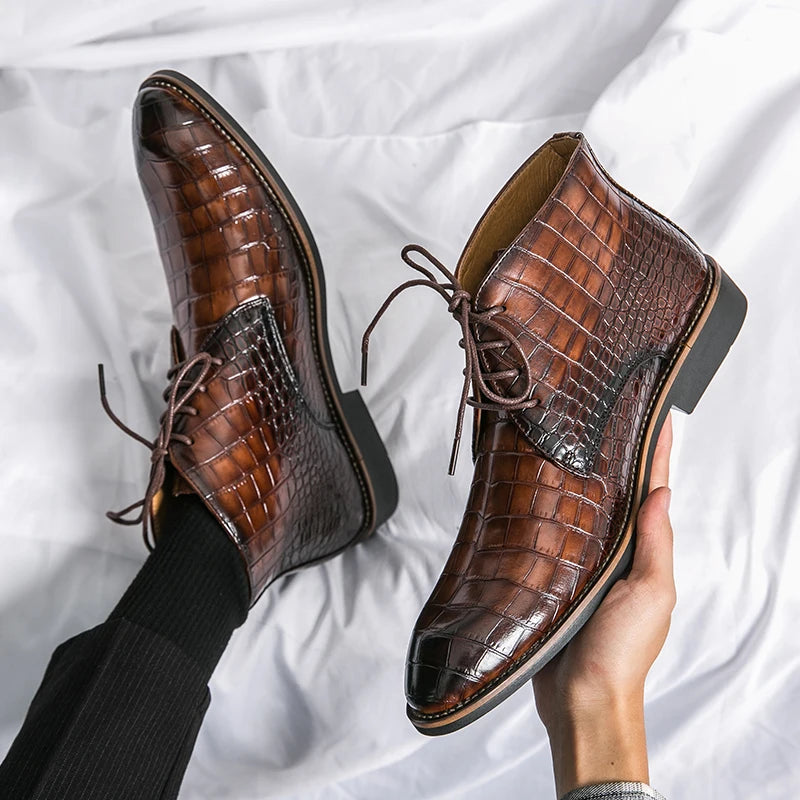 Mens Leather Designer Handmade Winter Spring Luxury Wedding Boots for Men Casual Chelsea Dress Business Formal Shoes Footwear