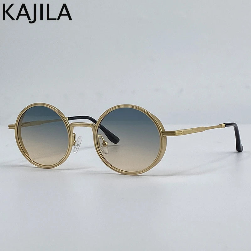 Vintage Small Frame Round Steampunk Sunglasses Men 2026 Luxury Brand Classic Metal Punk Sun Glasses For Women Driving Eyewear