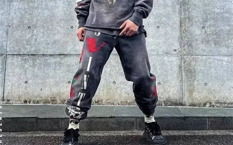 Sanskrit Printing Apricot Saint Sweatpants Men Women Jogger Drawstring Pants