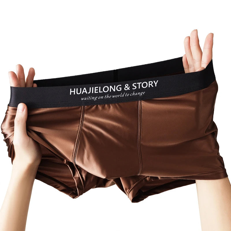 EXILIENS Soft Gloss 1pcs/3pcs Boxer Men Underwear Hot Underpant Mens Boxers Masculinas BoxerShorts Man Panties Size L-3XL A6505