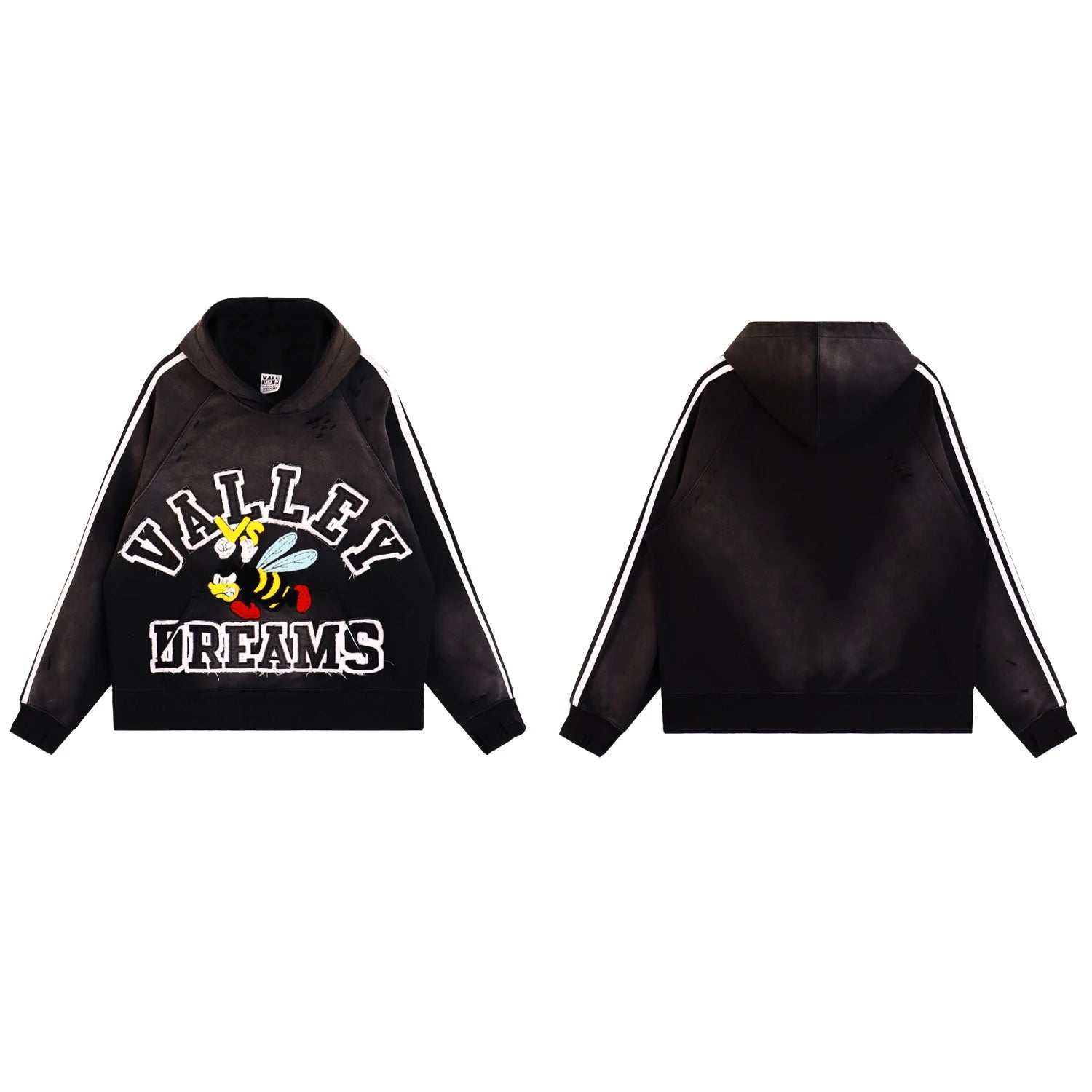 New Fashion Autumn Graffiti Letter Print Terry Hooded Hoodies for Men and Women Pullover Hip Hop Loose Cotton Sweatshirts