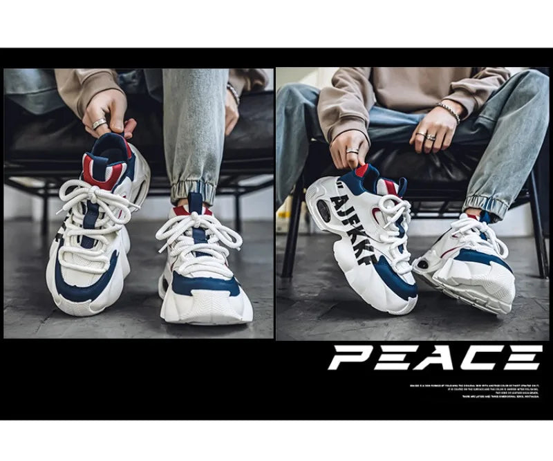 Sneakers for Men Fashion Versatile Men Comfortable Casual Shoes Thick-soled Height-increasing Men Shoes Tênis Zapatillas Deporte