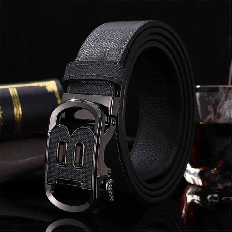 High Quality Luxury Brand Designer Canvas Belts Male Automatic B Buckle Men belts Genuine Leather Belt for men Strap for Jeans