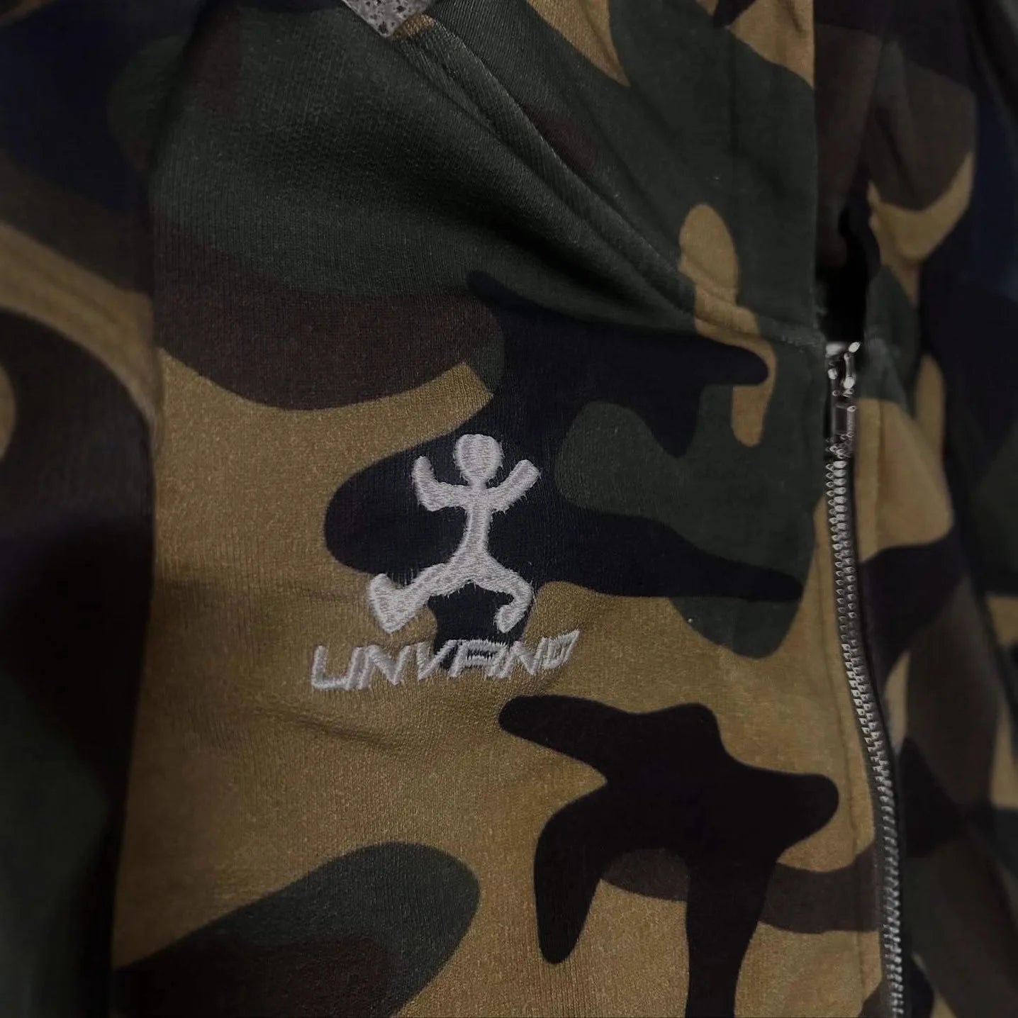 Autumn new men's and women's high street fashion embroidery camouflage Harajuku ins style zipper hooded sweatshirt Y2k clothing