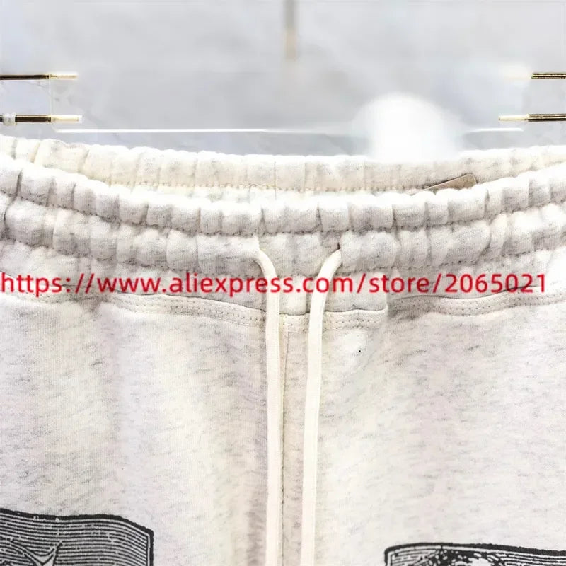 Sanskrit Printing Apricot Saint Sweatpants Men Women Jogger Drawstring Pants