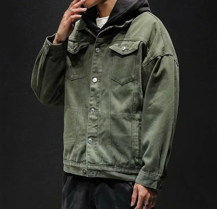 Men's Denim Jacket Autumn Male Jean Coats Black Cargo Big Size Menswear Korea High Quality Trendy Large Fast Delvery Outwear Y2k
