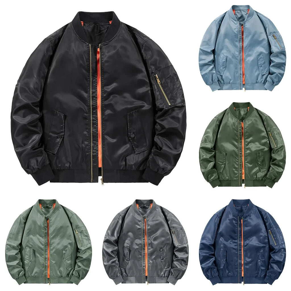 Mens Bomber Jacket  New Spring Autumn Male Baseball Jackets Pilot Men Outwear Army Green Coat Zipper Men'S Tactical Uniform