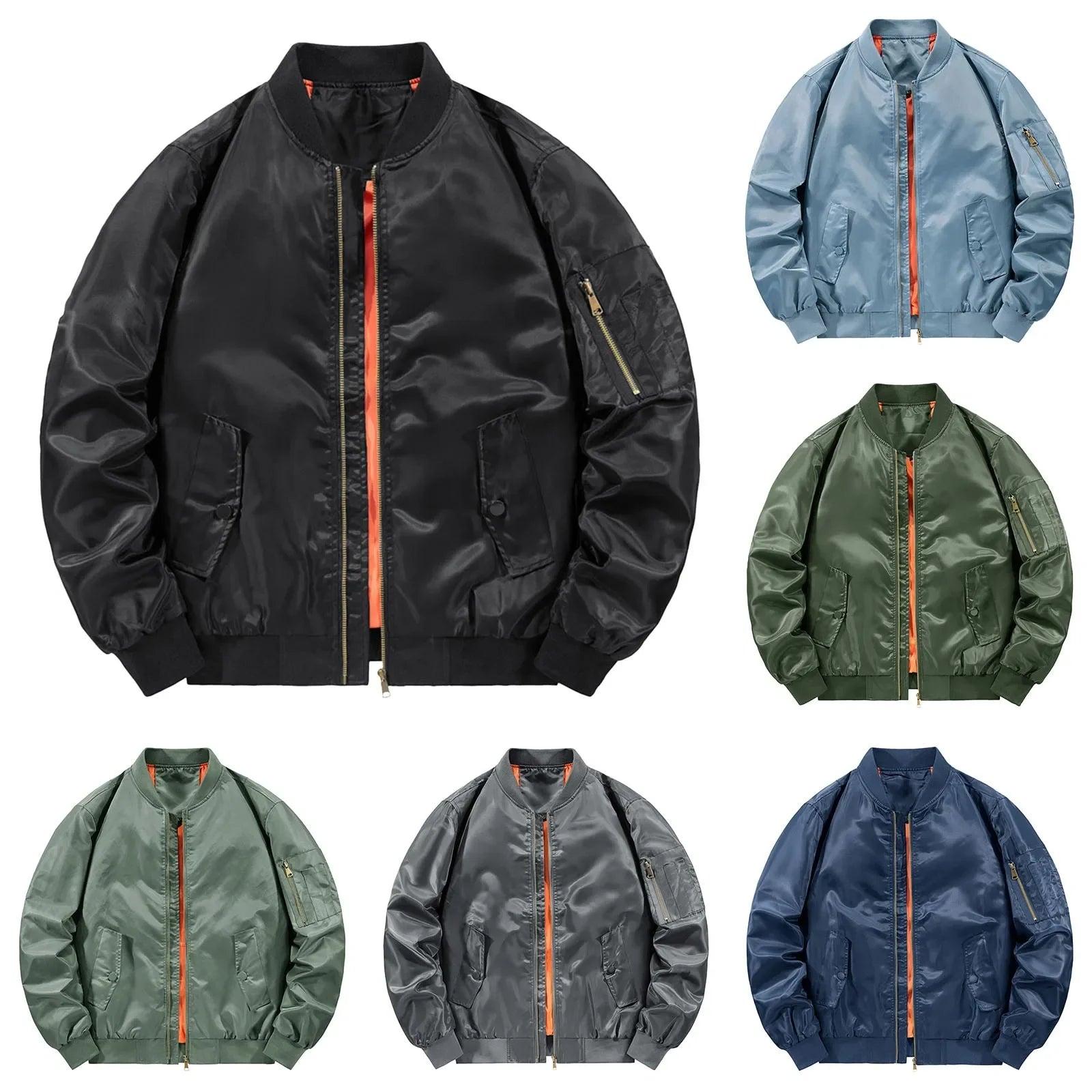 Mens Bomber Jacket  New Spring Autumn Male Baseball Jackets Pilot Men Outwear Army Green Coat Zipper Men'S Tactical Uniform