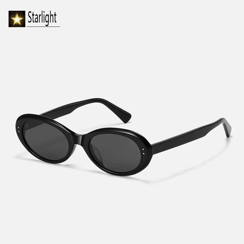 2026 Acetate Black Sunglasses Women Cat Eye Glasses Woman Oval UV400 Eyeglasses Men Most Popular Travel Outdooor Eyewear 147mm