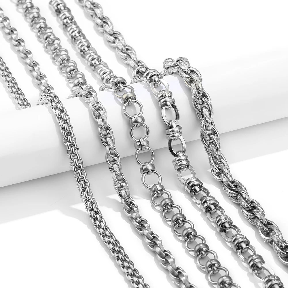 1 Meter Stainless Steel 304 Chunky Knot Big Chains DIY Jewelry Making Accessories Hip Hop Necklaces Findings Bracelets Supplies
