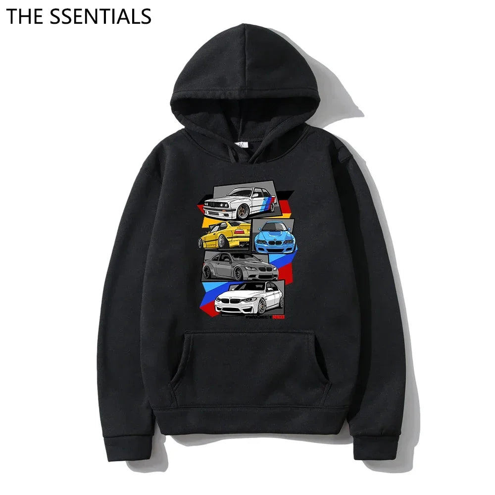 Classic E30 E46 E92 F80 M3 E36 Hoodies Fashion Men Graphic Initial D Hoodie Unisex Hip Hop Pullover Sweatshirt Car Graphic Hoody
