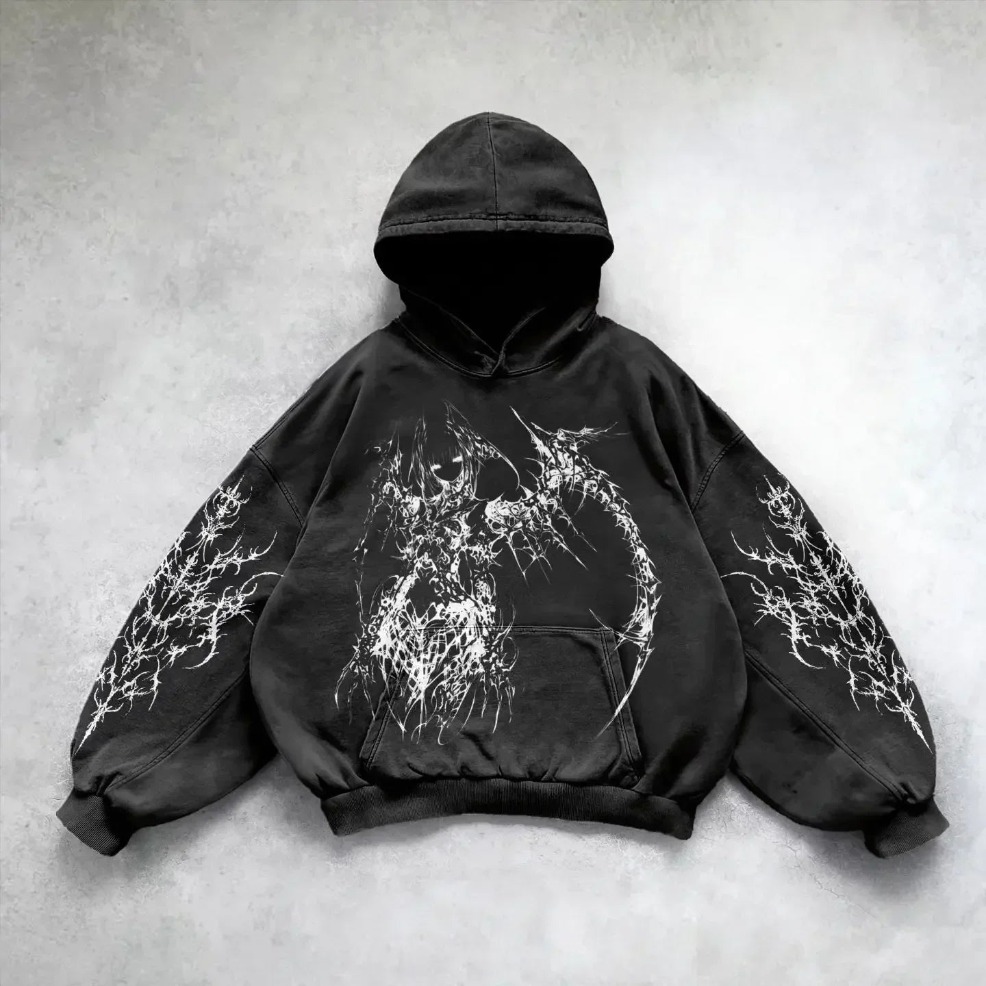Y2k gothic dark female warrior hoodies men oversized sweatshirt couples punk tops streetwear goth harajuku women men clothing