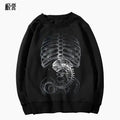 Men's Funny Glow-in-the-Dark Alien Print Sweatshirt for Halloween - A Trendy & Comfortable Choice for Daily  and Costume Parties
