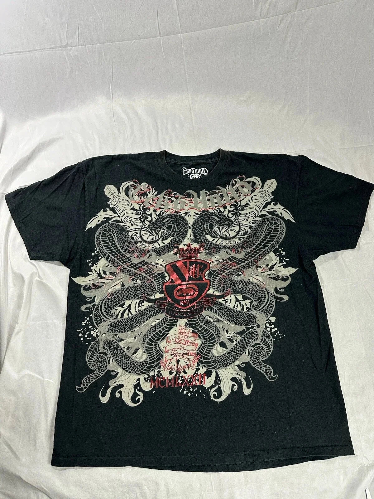 Rebel Y2K Vintage Tee Ecko Rhino Graphic Print Oversized Streetwear Shirt for Men & Women Unisex Cotton Couple Top with Attitude