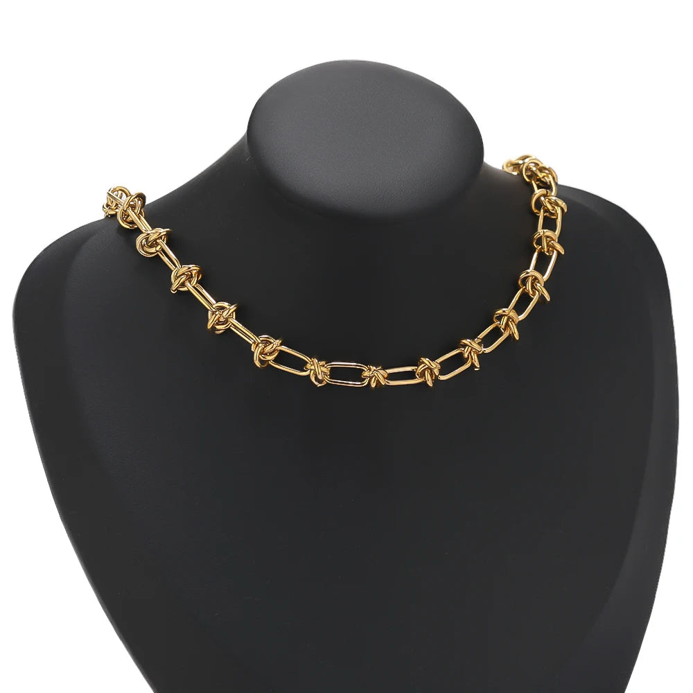 1 Meter Stainless Steel Gold Chunky Knot Big Chains for DIY Hip Hop Men Necklaces Findings Bracelets Supplies Jewelry Making