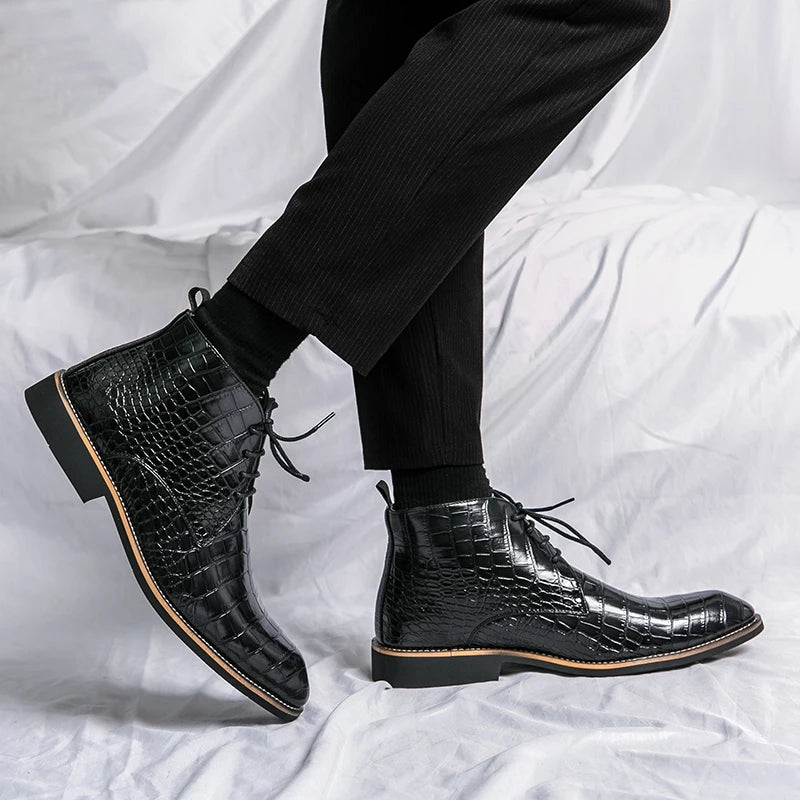 Mens Leather Designer Handmade Winter Spring Luxury Wedding Boots for Men Casual Chelsea Dress Business Formal Shoes Footwear