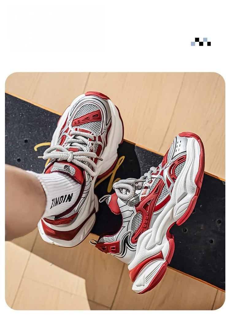 Men's Black Samurai Shoes Soft Bottom Anti-Slip Sports Running Casual Travel Heightening Dad Trendy Shoes Comfortable Breathable
