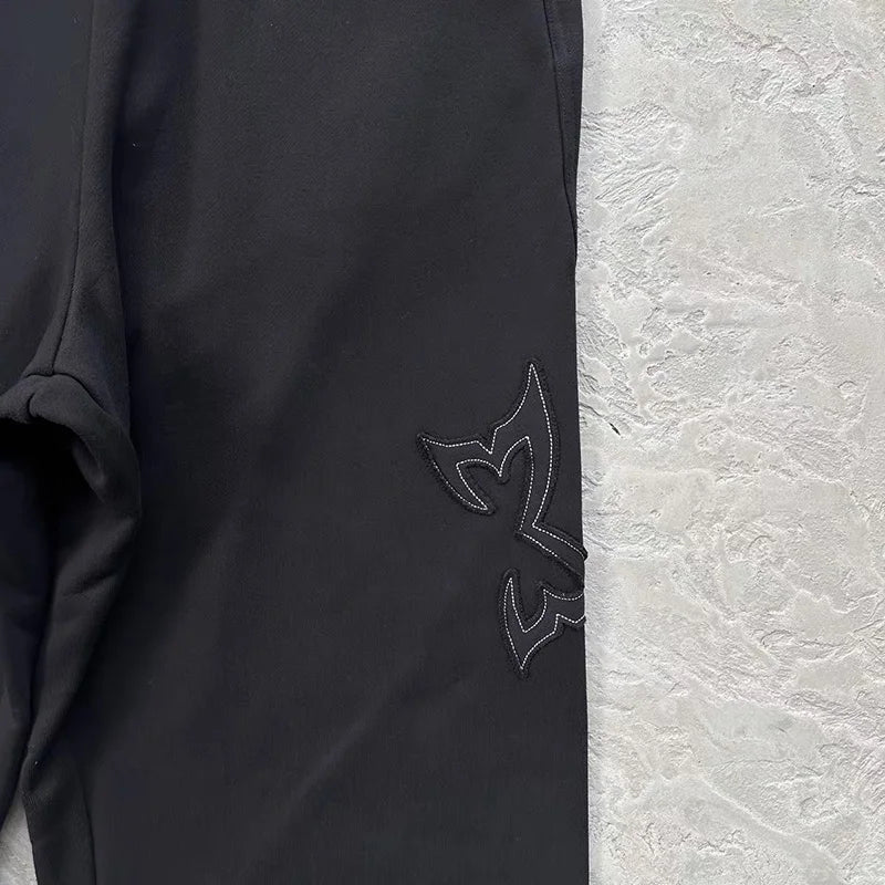 Men Women Couple Jogger Drawstring Pants Best Quality Cotton Trousers Simple Patch Embroidered Logo Stitching Mertra Sweatpants