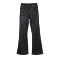 High Street Brush Wax Pentagram Washed Casual Jeans Men Women Fashion Pants Male Trousers Men's Clothing