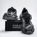 Men's Black Samurai Shoes Soft Bottom Anti-Slip Sports Running Casual Travel Heightening Dad Trendy Shoes Comfortable Breathable