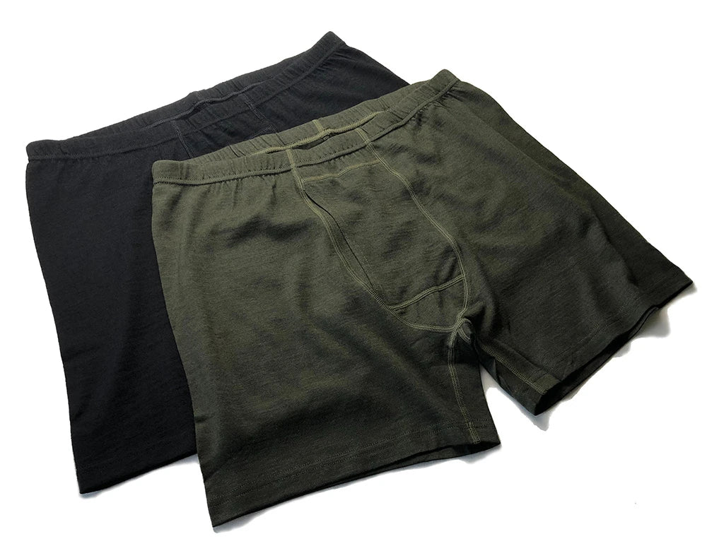 Men's 100% Merino Wool Boxer Briefs Outdoor Sports Long Leg Men Underwear Boxers Soft Breathable No Odor Man Boxershorts