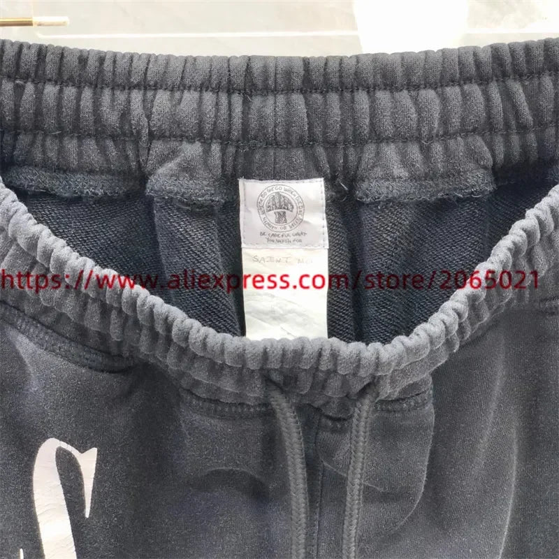 Sanskrit Printing Apricot Saint Sweatpants Men Women Jogger Drawstring Pants