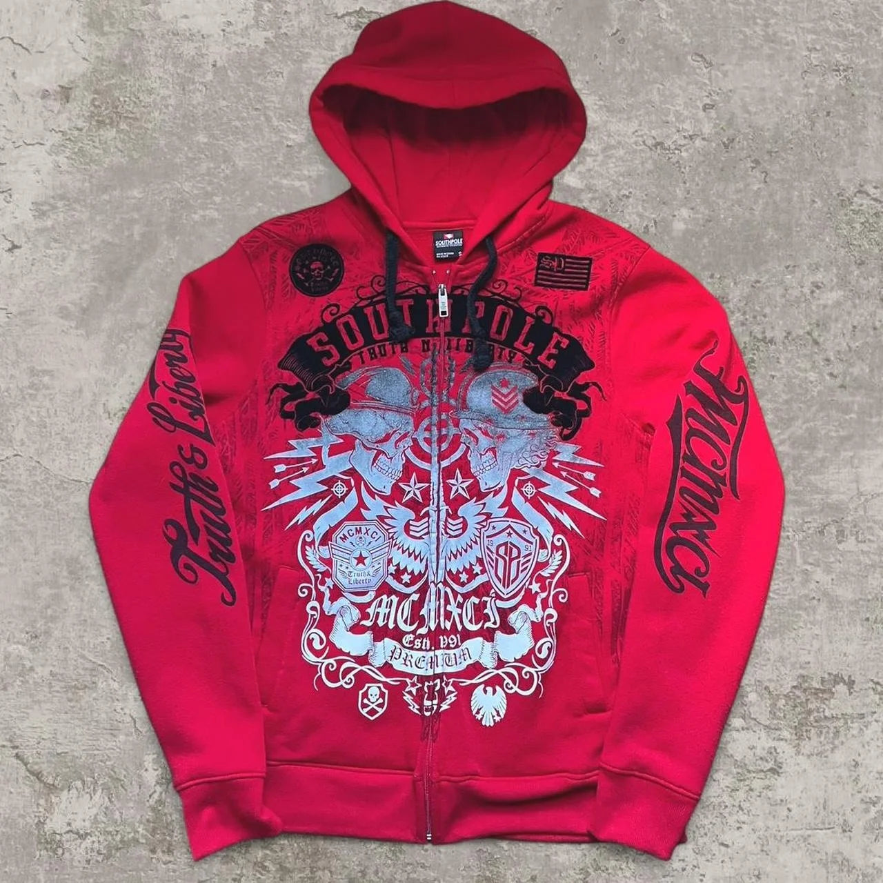 Y2K Gothic Ecko Skull Printing Hoodie Men Women Streetwear Punk Oversize Black Sweatshirt Dark Artistic Casual Pullover
