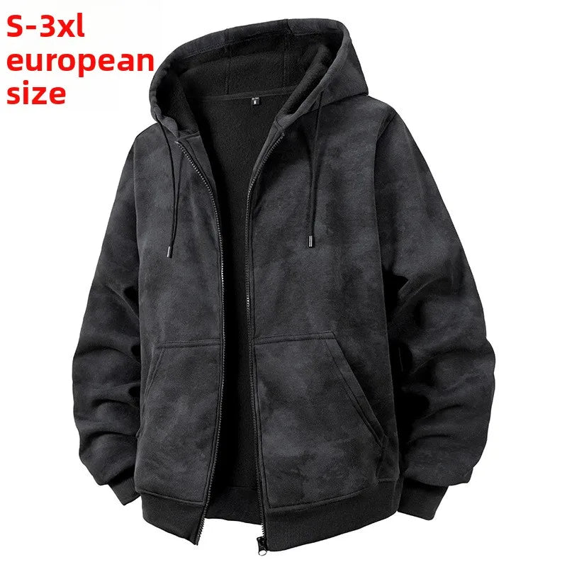 Man Hoodie Autumn European-Size Jacket Hooded Sweatshirt Men'S Spring And Autumn Top Women'S Bag Fishing Blouse Zip-Up