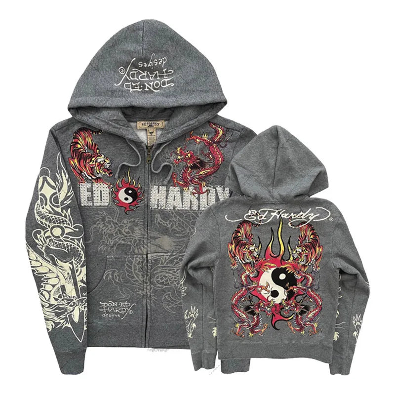American Gothic Ro Skull Bones Oversized Hoodie Y2K Hip Hop Sle Streetwear No Brand Svel Other Material 00%