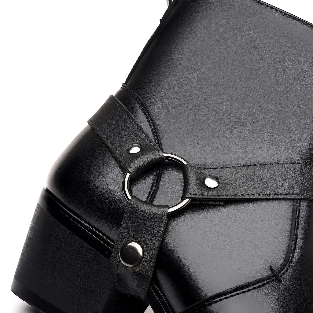 Men's leather shoes, British sleeve, retro handcrafted high-top business leather boots