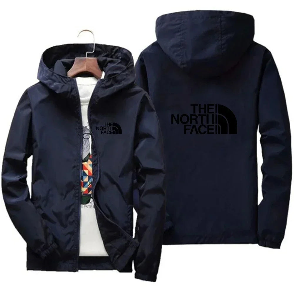 2026 New European and American Men's Fashion Jacket, Windproof and Waterproof Zipper Hooded Overcoat, Spring and Winter Outdoor
