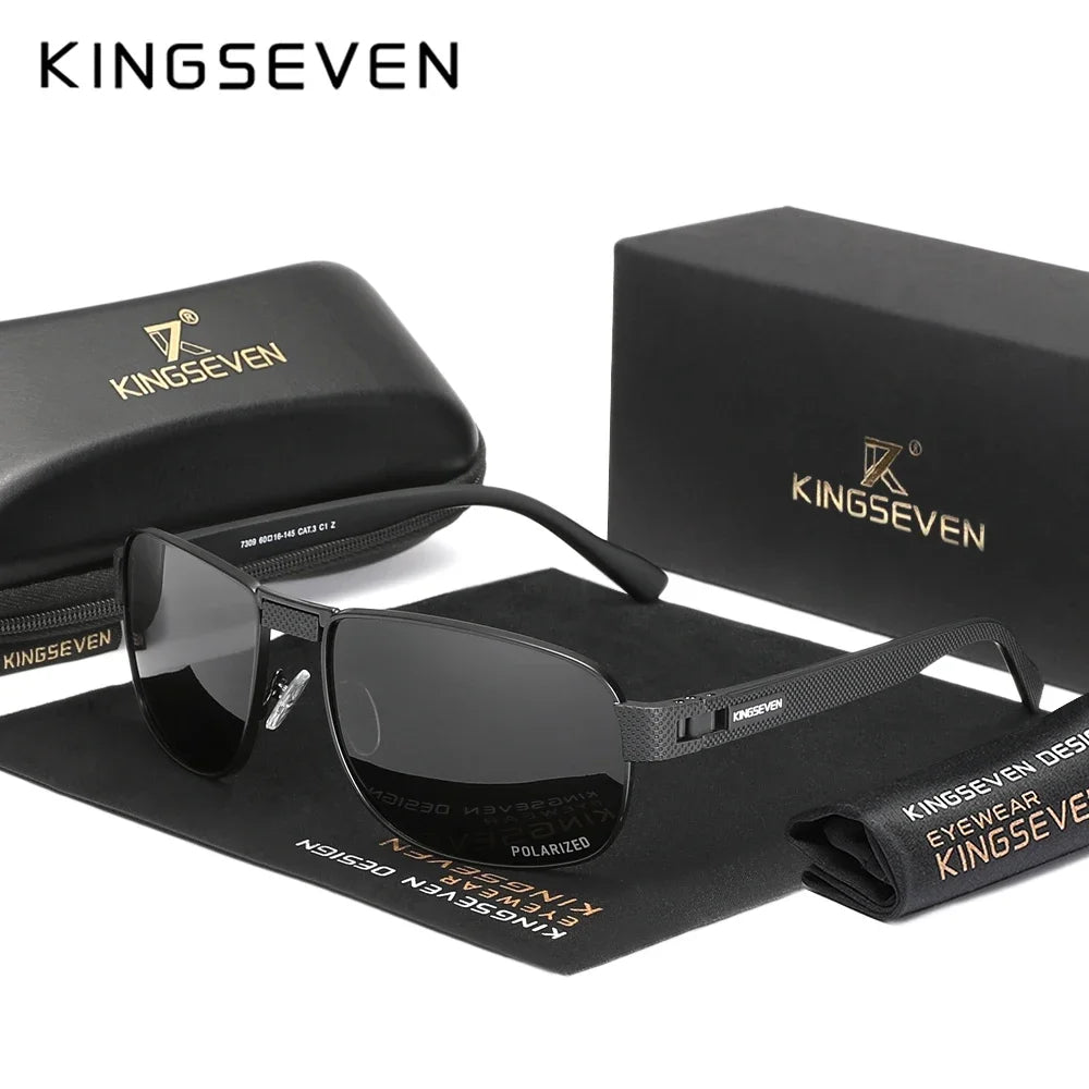 KINGSEVEN Brand Men‘s Polarized UV400 Sunglasses Rectangle Classical Glasses Men Outdoor Driving Eyewear