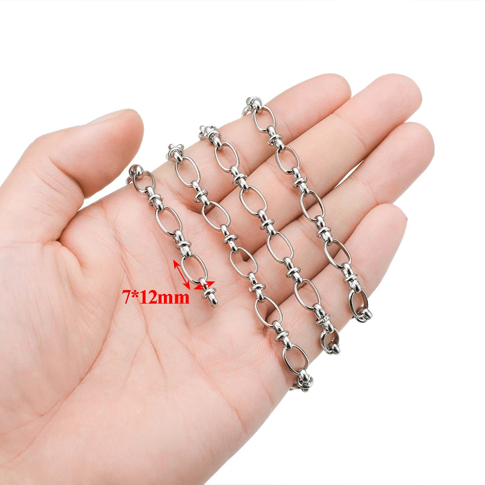1 Meter Stainless Steel 304 Chunky Knot Big Chains DIY Jewelry Making Accessories Hip Hop Necklaces Findings Bracelets Supplies