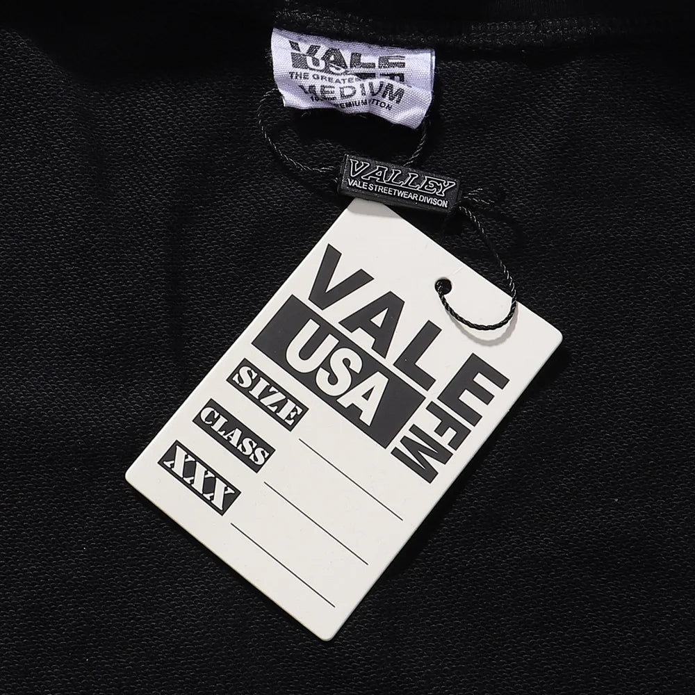 V Valley Sport Dept Knight Waed Cement Print Vintage Hoodie Zipper Open Cardigan Sweatirt Trendy Youth Casual Wear