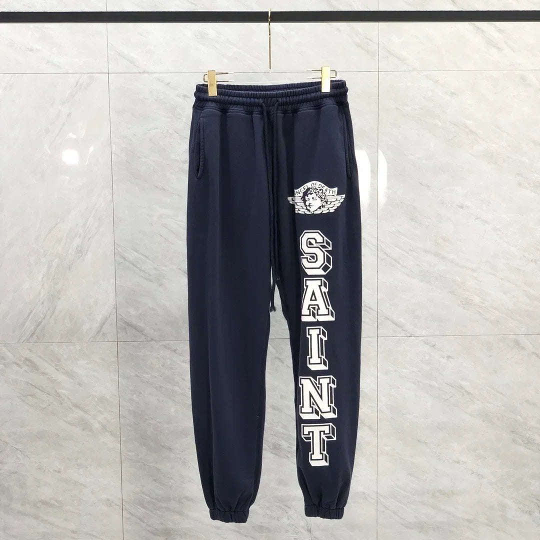 Sanskrit Printing Apricot Saint Sweatpants Men Women Jogger Drawstring Pants