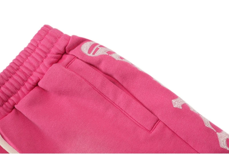Godspeed American High Street Summer Sport Casual Embroidered Heavy Wa Pure Cotton Dstring orts Straight Leg Pants
