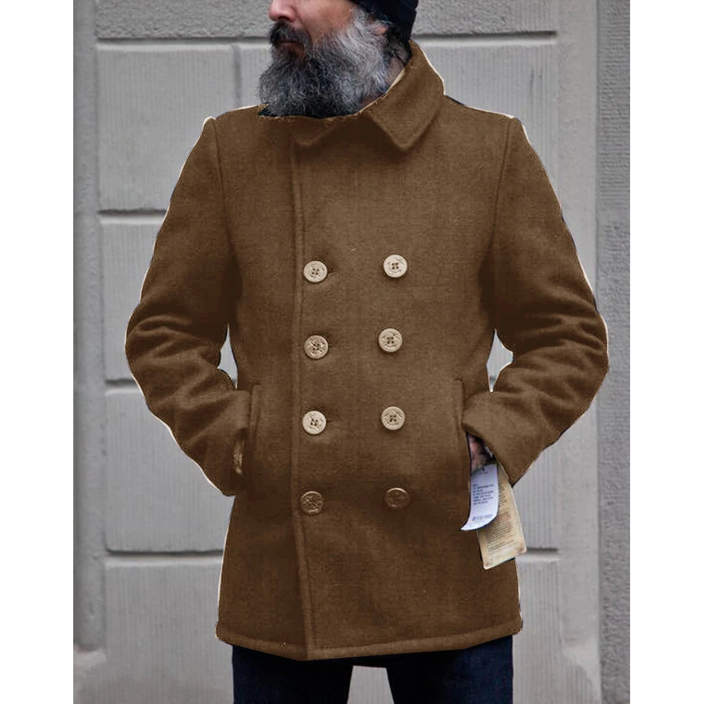 Man Jackets for Men  Autumn and Winter Woolen High-quality Hot-selling Jacket Business Casual Double-breasted Jacket Clothes