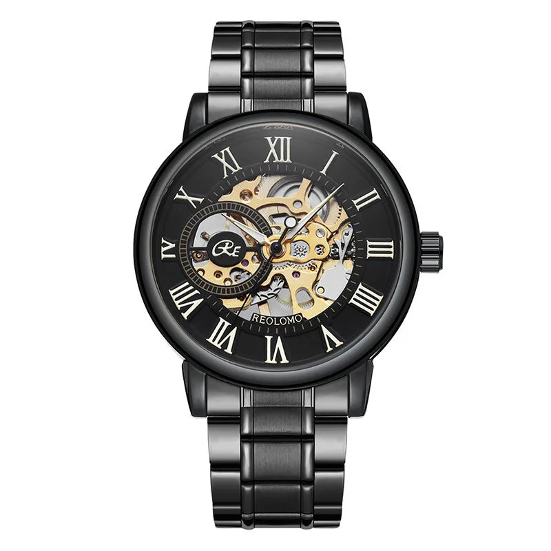 Watches, fully automatic mechanical watches, foreign trade watches for men, men's through-the-bottom hollow mechanical watches