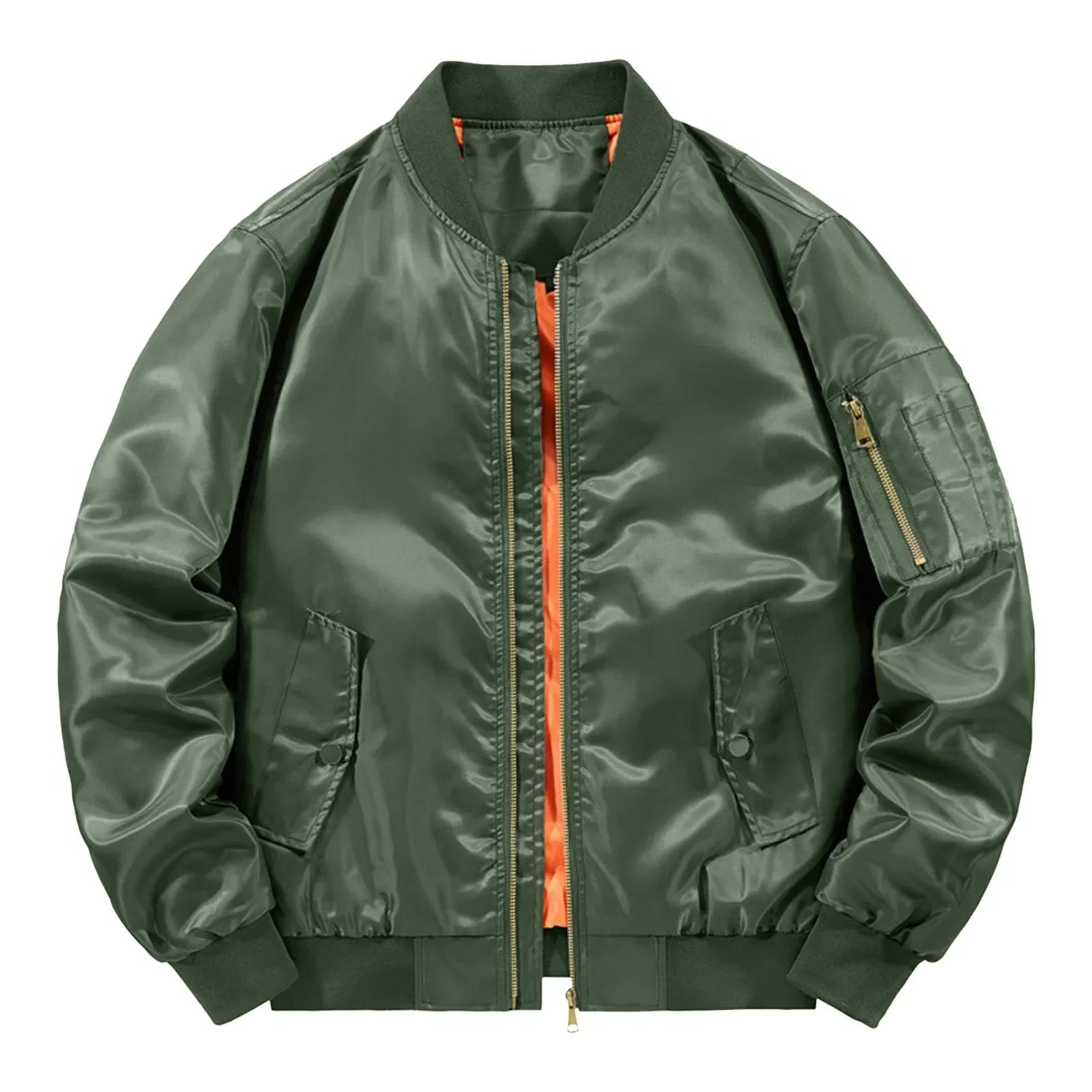 Mens Bomber Jacket  New Spring Autumn Male Baseball Jackets Pilot Men Outwear Army Green Coat Zipper Men'S Tactical Uniform